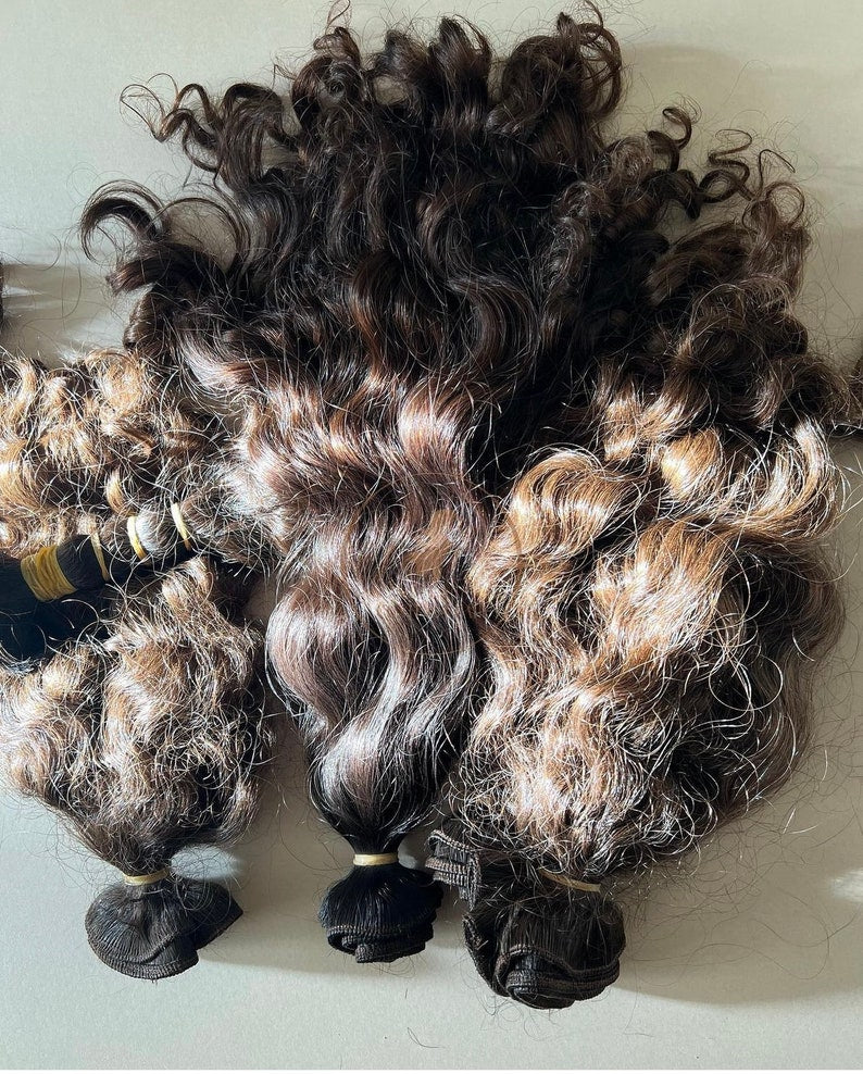 Raw Indian Natural Curly Wefts